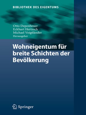 cover image of Wohneigentum für breite Schichten der Bevölkerung